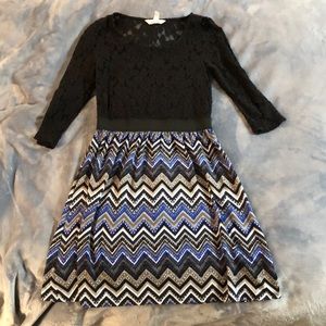 Lacy top and cotton bottom dress